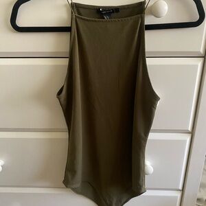 Forever 21 Khaki Sleeveless Bodysuit